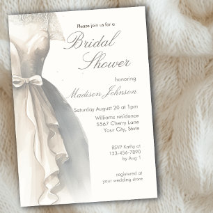 Invitation Robe de mariée aquarelle Baby Shower