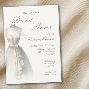 Invitation Robe de mariée aquarelle Baby Shower