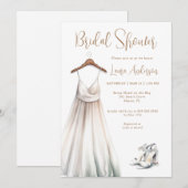 Invitation Robe de mariée aquarelle Enterrement de vie de jeu (Devant / Derrière)