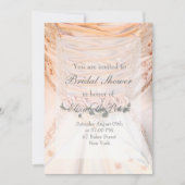 Invitation Robe de mariée blanche avec Fête des mariées Rose (Devant)