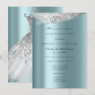 Invitation Robe de mariée blanche douce 16ème diamant gris aq