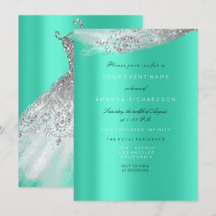 Invitation Robe de mariée blanche douce 16ème diamant gris me
