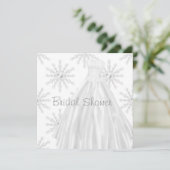 Invitation Robe de mariée blanche flocon de neige douche de m (Debout devant)
