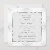 Invitation Robe de mariée blanche flocon de neige douche de m (Dos)