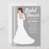 Invitation Robe de mariée blanche moderne et douche de mariée (Devant)