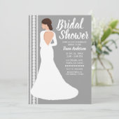 Invitation Robe de mariée blanche moderne et douche de mariée (Debout devant)