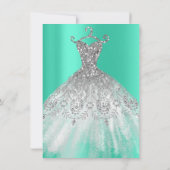 Invitation Robe de mariée blanche pour les 16 ans, grise, men (Dos)