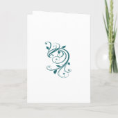 Invitation Robe de mariée blanche, spirales sur demoiselle d' (Dos)