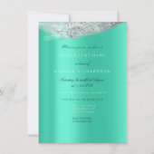 Invitation Robe de mariée blanche Sweet 16 avec diamant gris (Devant)