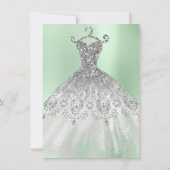 Invitation Robe de mariée blanche Sweet 16 Mint Green (Dos)