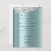 Invitation Robe de mariée blanche Sweet 16th diamant gris aqu (Devant)