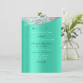 Invitation Robe de mariée blanche Sweet 16th gris mint diaman (Debout devant)