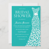 Invitation Robe de Mariée Bleu sarcelle Vert Blanc Lavage de (Devant)