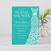 Invitation Robe de Mariée Bleu sarcelle Vert Blanc Lavage de (Debout devant)