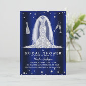 Invitation Robe de mariée Blue Shine Diamond Shower de mariag (Debout devant)