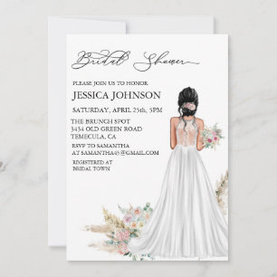 Invitation Robe de mariée Chic Boho pour enterrement de vie d