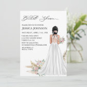 Invitation Robe de mariée chic boho pour la douche nuptiale C (Debout devant)