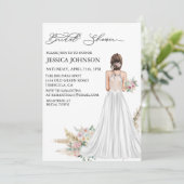 Invitation Robe de mariée chic boho pour une fête prénuptiale (Debout devant)