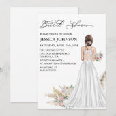 Invitation Robe de mariée chic boho pour une fête prénuptiale (Devant / Derrière)