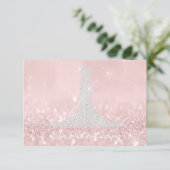 Invitation Robe de mariée Cristaux de Diamant Gris Pailleté R (Debout devant)