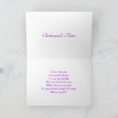 Invitation Robe de mariée, damas sur fond violet Demoiselle d (Intérieur)