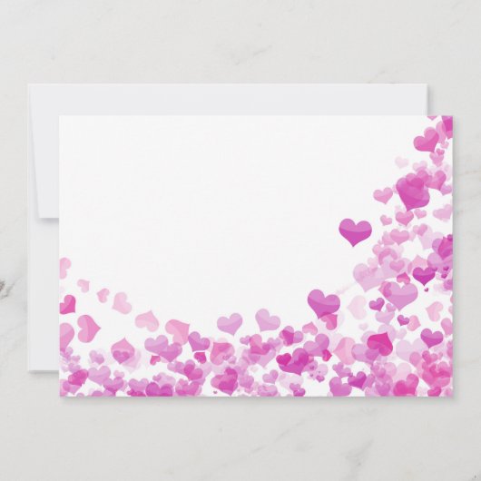 Invitation Robe de mariée de princesse fée mode cœurs roses (Dos)