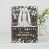 Invitation Robe de mariée diamant flocons de neige Shower de (Debout devant)