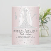 Invitation Robe de Mariée Diamant Rose Blush Lavage de Bride (Debout devant)