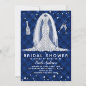 Invitation Robe de mariée diamantée douche de mariage royal b (Devant)