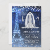 Invitation Robe de mariée diamantée nuit de Paris douche de m (Devant)