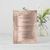 Invitation Robe de mariée diamantée or rose scintillante pour (Debout devant)