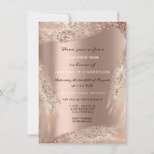 Invitation Robe de mariée diamantée or rose scintillante pour (Devant)