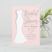 Invitation Robe de Mariée Diamond Bling Rose Enterrement de V (Debout devant)