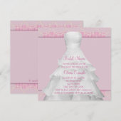 Invitation Robe de mariée élégante blanche Shower de mariage (Devant / Derrière)