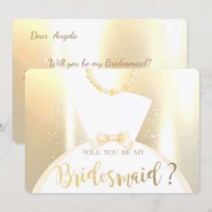 Invitation Robe de mariée élégante et brillante en or pour ca