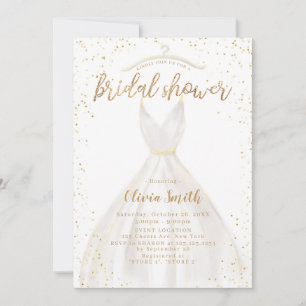 Invitation Robe de mariée élégante pailletée or Mariage Showe