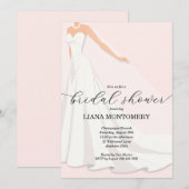 Invitation Robe de Mariée Élégante Rose Baby Shower (Devant / Derrière)