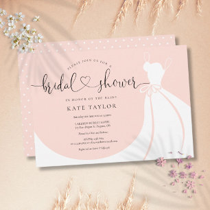 Invitation Robe de Mariée Élégante Rose Pâle Enterrement de V