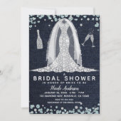 Invitation Robe de mariée en denim et diamants Shower Glam (Devant)