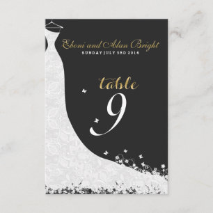 Invitation Robe de mariée en dentelle blanche élégante Table