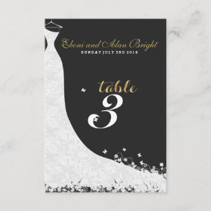 Invitation Robe de mariée en dentelle blanche Table 3