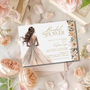 Invitation Robe de mariée en or Champagne tenue de mariage