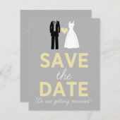 Invitation Robe de mariée et smoking Annonce de sauvegarde de (Devant / Derrière)