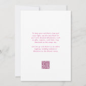 Invitation Robe de mariée fuchsia suspendue Cadeau de douche (Dos)