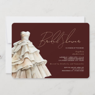 Invitation Robe de mariée moderne bourgogne beige douche de m