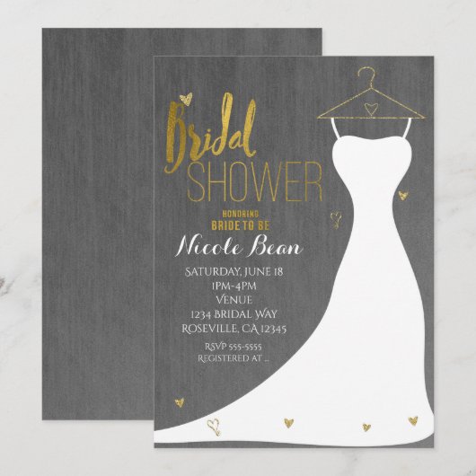 Invitation Robe de Mariée Moderne & Cérémonie de Remise de Ca (Devant / Derrière)