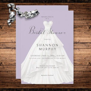 Invitation Robe de Mariée Moderne sur une Baby Shower Mariage