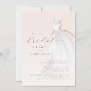 Invitation Robe de mariée rose doré chic douche de mariage