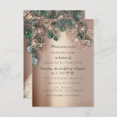 Invitation Robe de mariée Rose Gold Mint pour 16 ans (Devant / Derrière)