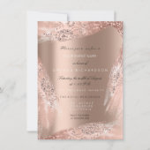 Invitation Robe de mariée Rose Gold pailletée 16e douce (Devant)